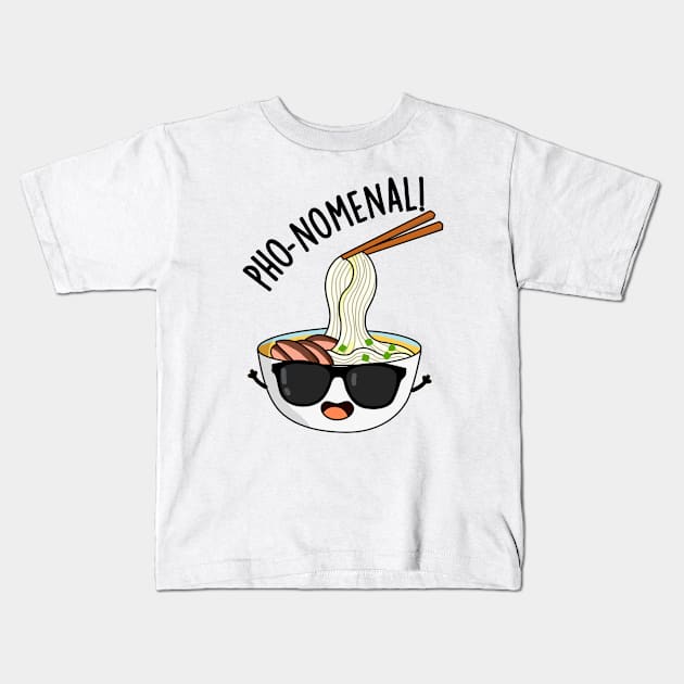 Pho-nomenal Funny Pho Soup Puns Kids T-Shirt by punnybone